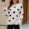 thumbnail image 2 of ShomPort Women's Crewneck Long Sleeve Sweaters Cute Pattern Print Casual Loose Pullover Tops, 2 of 5