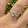 thumbnail image 5 of vylahjewellery Double Prongs Emerald Diamond Engagement Ring with Moissanite Side Stone Wedding Ring 14K Vermeil Yellow Gold Women Luxury Anniversary Rings for Women, 5 of 9