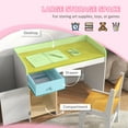 thumbnail image 4 of Qaba Ensemble Bureau et Chaise pour Enfants de 3 à 6 Ans avec Tiroir de Rangement, Blanc, 4 of 10