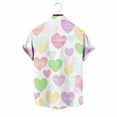 thumbnail image 6 of Handshe Men's Short Sleeve Button-Down Shirt with Valentine's Day Print, Lightweight and Comfortable for Casual and Office Wear, 6 of 6