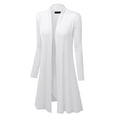 thumbnail image 5 of Made by Johnny Women's Solid Long Sleeve Open Front Long Cardigan XXXL WHITE, 5 of 6