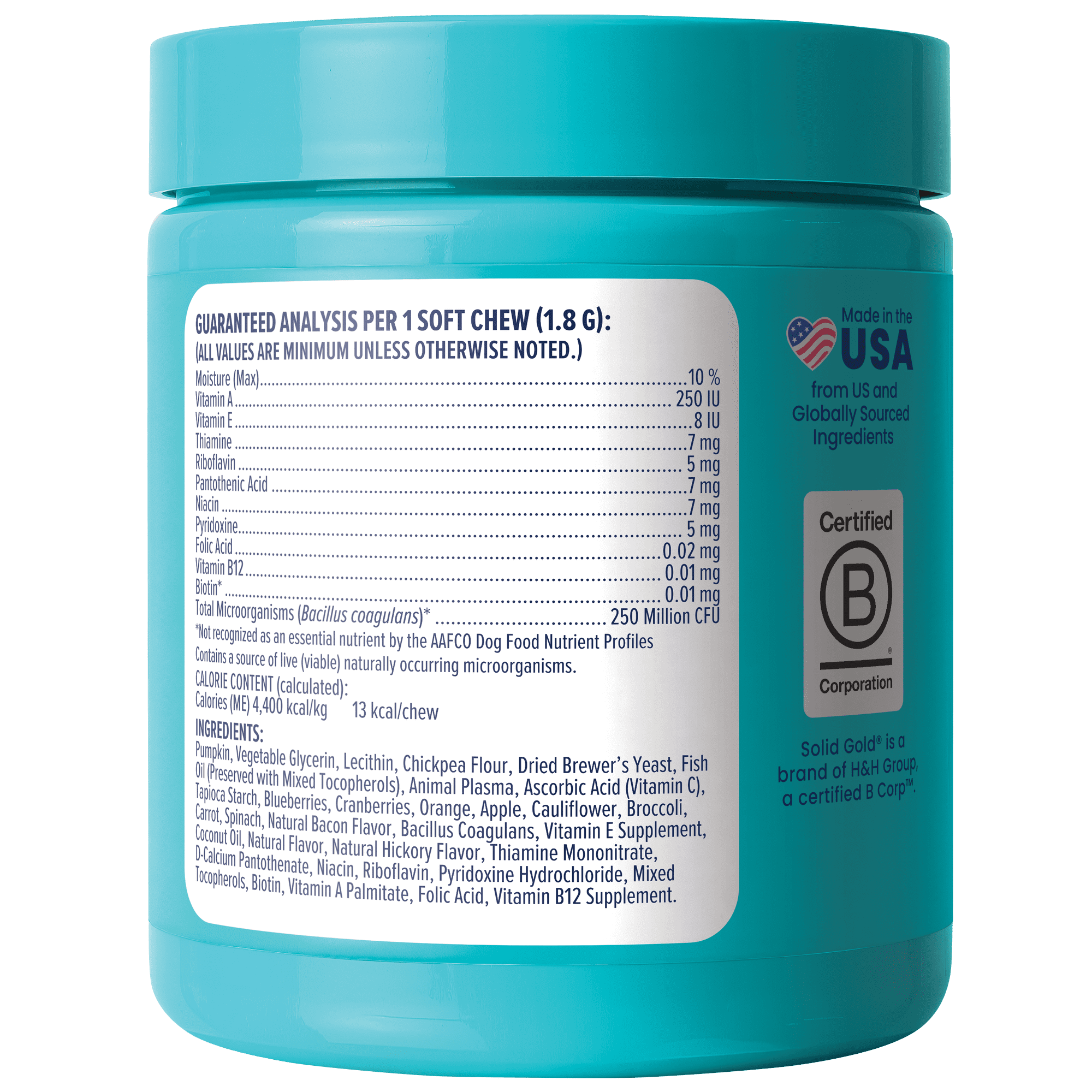 Solid Gold PetVites Multivitamin for Overall Health for Dogs, Bacon 120 ct