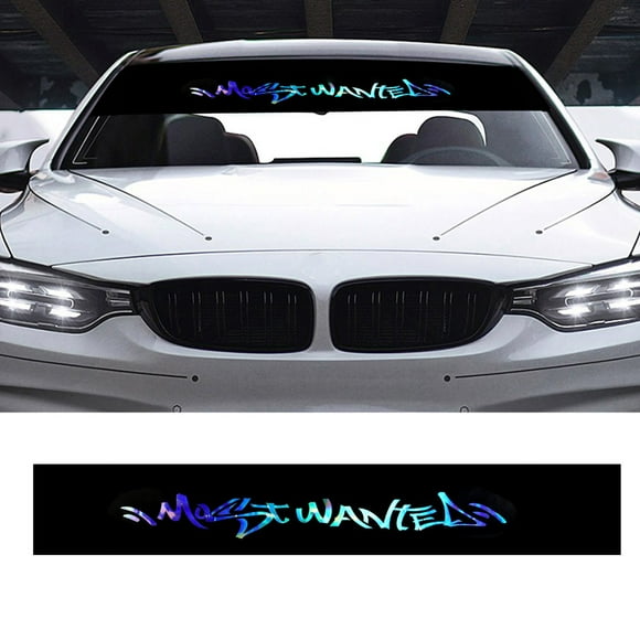 Car Window Sticker, Anti Fading Reflective PVC Universal 130x21cm Windshield Banner Colourful For Decoration
