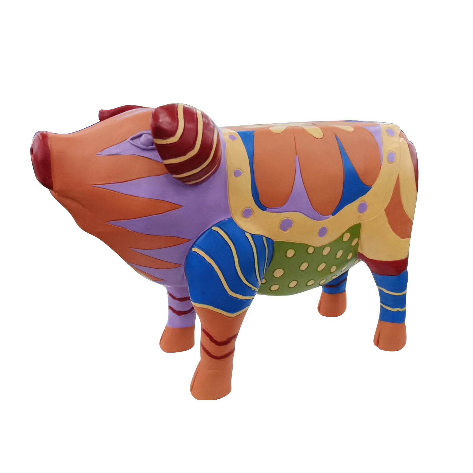 Animal Resin Statues Table Resin Statues Pig Side Table Pig Patio Side Table Bistro Tables Sculptures Crafts for Garden Courtyard Landsca Colorful Folk Art Patio Furniture Animal Outdoor bar Table 