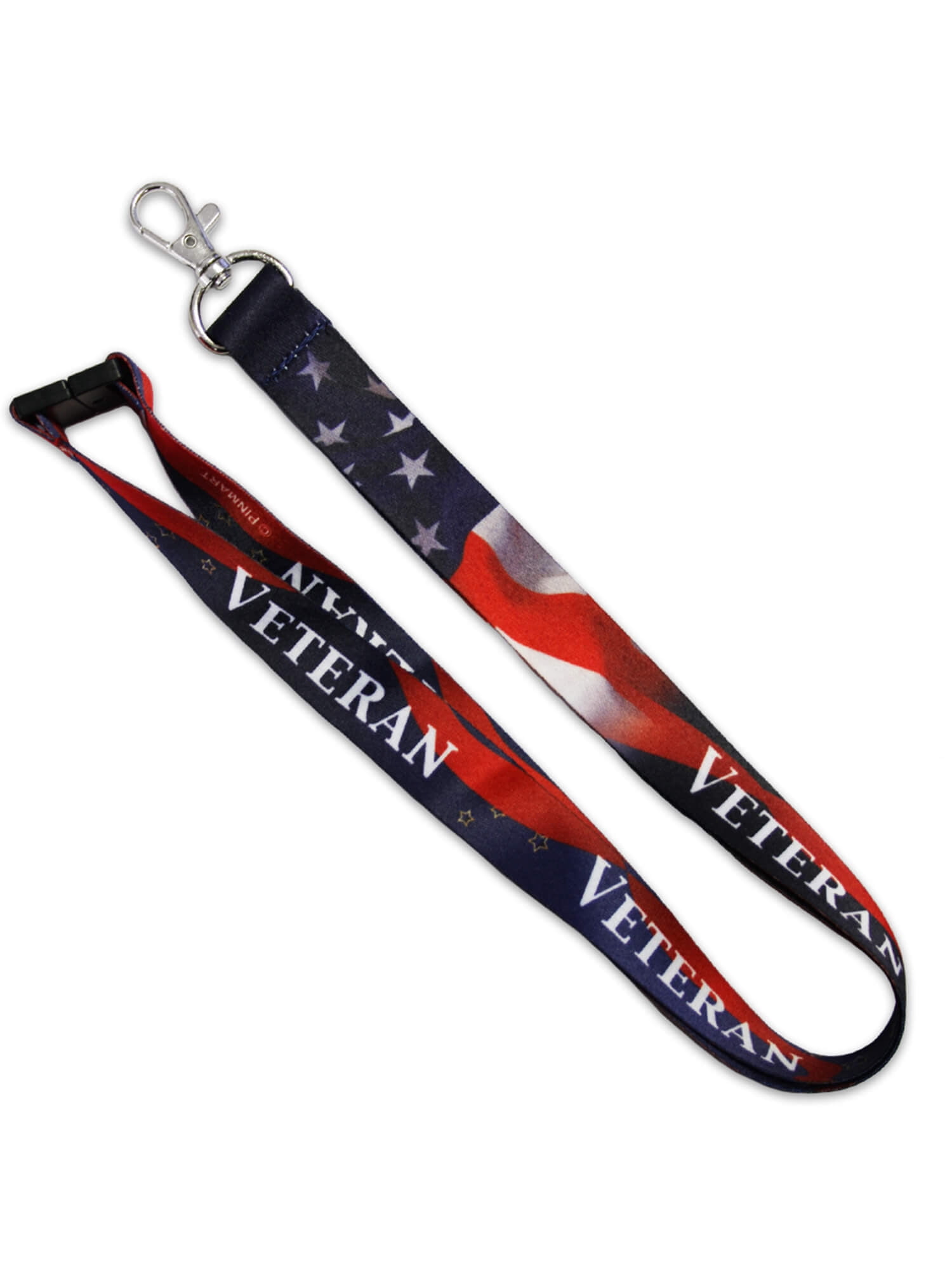 PinMart's Veteran Military Patriotic American Flag Lanyard w/ Safety
