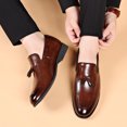 thumbnail image 6 of Tawop Men Dress Shoes Faux Leather Casual Comfy Fashion Brown Size:5.5, 6 of 9