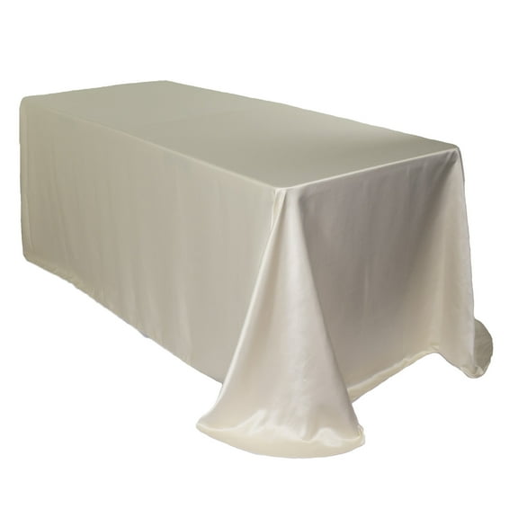 Your Chair Covers - 90 x 156 Inch Rectangular L'amour Tablecloth Ivory
