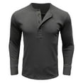 thumbnail image 1 of asjyhkr Mens Undershirts Button Crew Neck Long Sleeve Pullover Breathable Gym Running Workout Shirts, 1 of 5