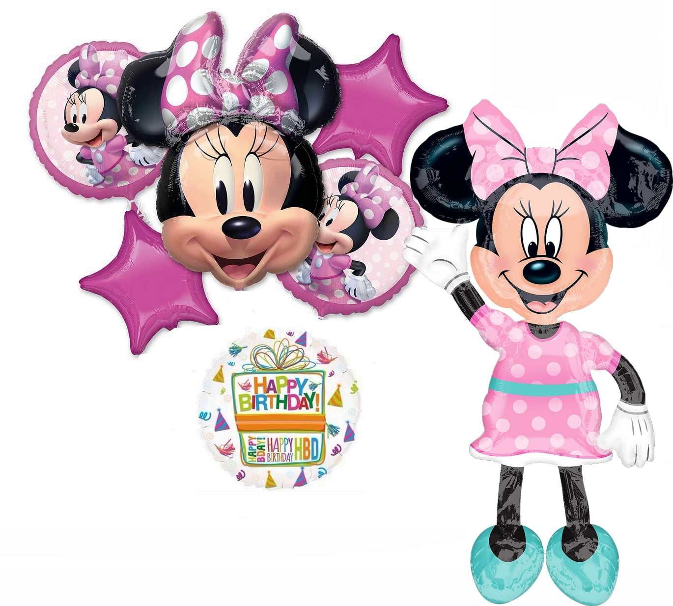 New Minnie Mouse Balloon Drop Birthday Party Decorations Games Pink Balloons 