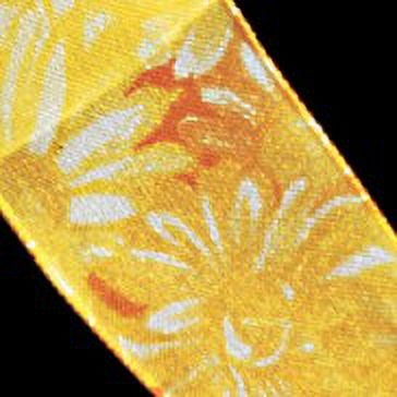 The Ribbon People Yellow and Orange Blossom Wired Craft Ribbon 1.5" x 22 Yards