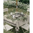 thumbnail image 2 of Square Outdoor Tablecloth with Umbrella Hole Farmhouse Leaves Outside Table Cloth Waterproof Patio Table Cover Florals Vintage Beige Black Plaid Zipper Tablecloths for Picnic Party Camping 60x60 Inch, 2 of 8