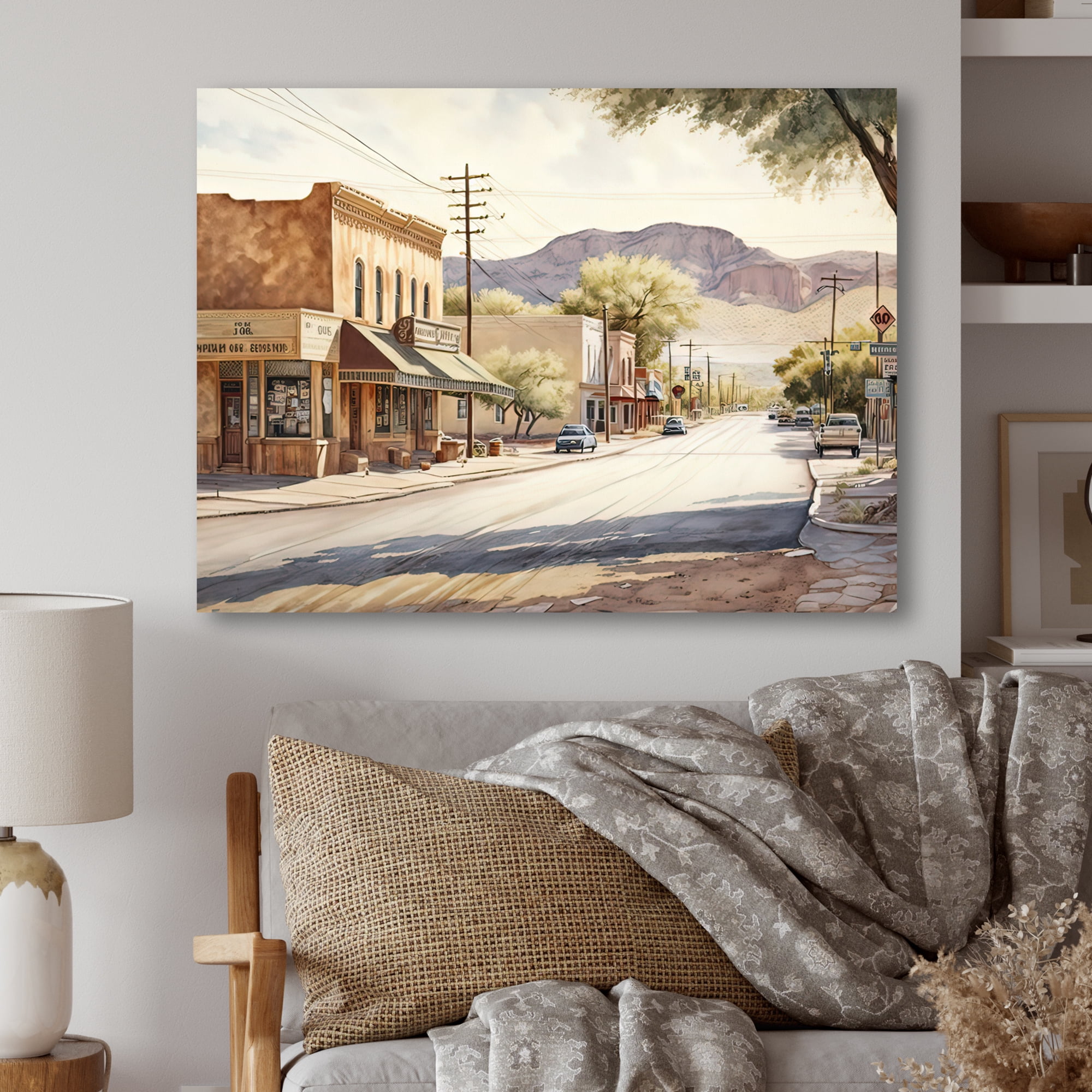 Designart Small Town Wild West II Canvas Wall Art