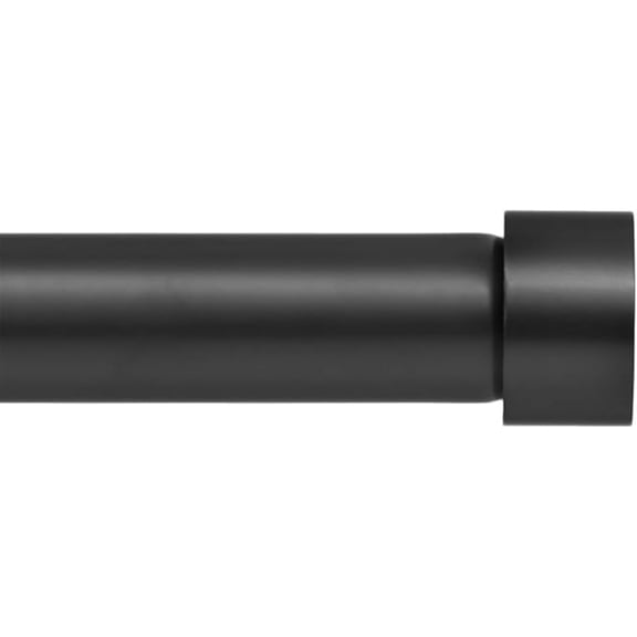 Ivilon Curtain Rod for Windows 120 to 240 Inch – 1 Inch Telescoping Drapery Rod, 5 Long Sections, End Cap Finials, Black