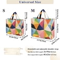 thumbnail image 2 of FORMRS Womens Corduroy Tote Bag Crossbody Shoulder Handbag with Pocket, Minimalist Triangles, 2 of 7