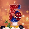 thumbnail image 4 of Vela de spiderman para niños, decoración de pastel de fiesta de feliz cumpleaños, suministros de juguetes para niños, velas digitales de 0 a 9 años（6, 4 of 5