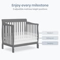 thumbnail image 4 of Dream On Me Aden 4-in-1 Convertible Mini Crib In Storm Grey, Greenguard Gold Certified, 4 of 9