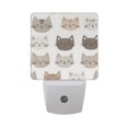 thumbnail image 6 of Yayeee LED Night Light for The Home Plug in With Light Sensors 2 Pack, Light Gray Cat Pattern, 6 of 6