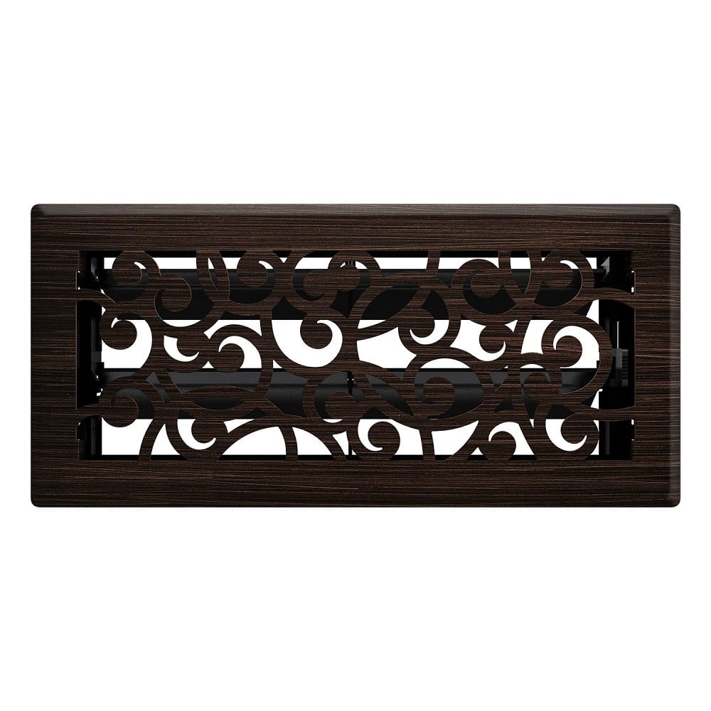 Imperial RG3365 Oil Rubbed Bronze Wonderland Design Louvered Floor Register - 4inch x 10inch Duct Opening