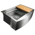 thumbnail image 6 of AKDY Farmhouse Apron Front 33-in x 22-in Brushed Stainless Steel Single Bowl Workstation Kitchen Sink, 6 of 8