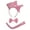 Pink, variant on Petitebelle Bunny Ear Headband Bowtie Tail 3pc Costume (White, One Size)