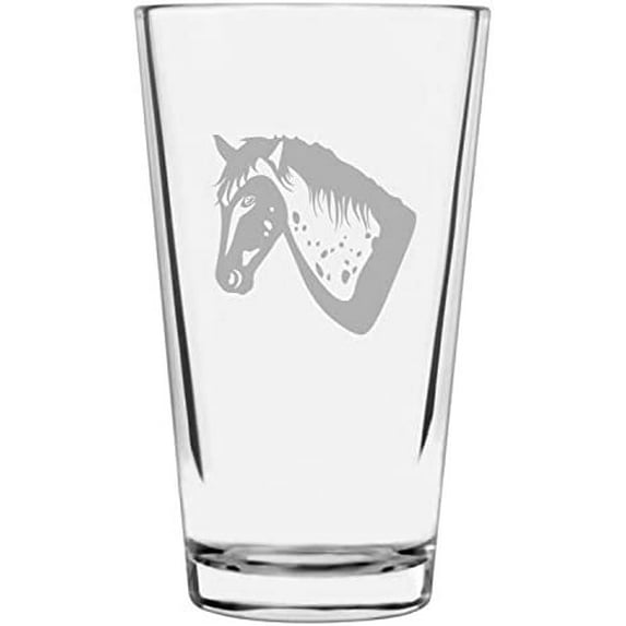 Appaloosa Face Horse Themed Etched 16oz Libbey Pint Glass