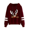 thumbnail image 1 of Chandail en Molleton d'Hiver pour Femmes, Blouse Ample Mi-Longue, Imprimé de Noël, Pull à Capuche, Mode, Col Rond, Cardigan Chaud, 1 of 6