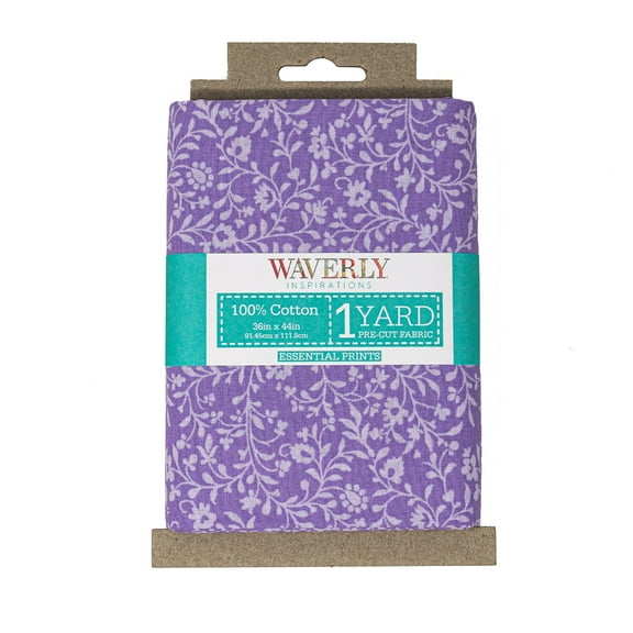 Waverly Inspirations 1 Yard Cut 100% Cotton Prints Fabric, Florea Vine Lilac, 44" Wide for Quilting & Sewing