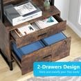 thumbnail image 7 of Tribesigns 2 Drawer File Cabinet with Lock, Letter Size Modern Filing Cabinet with Storage, Brown, 7 of 7