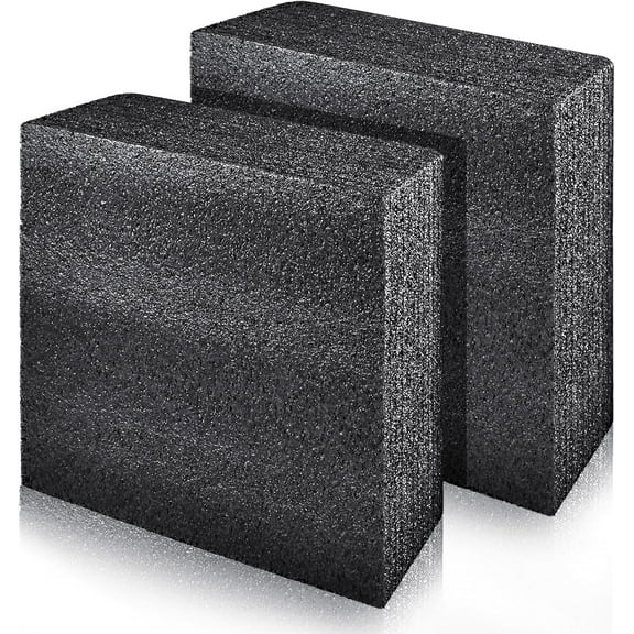 2 PCS Polyethylene Foam Block 12 x 10 x 3.5 In Black Packing Sheet,Thick Foam Padding Cuttable Foam Inserts for Crafts,Cases and Boxes Packing,Black