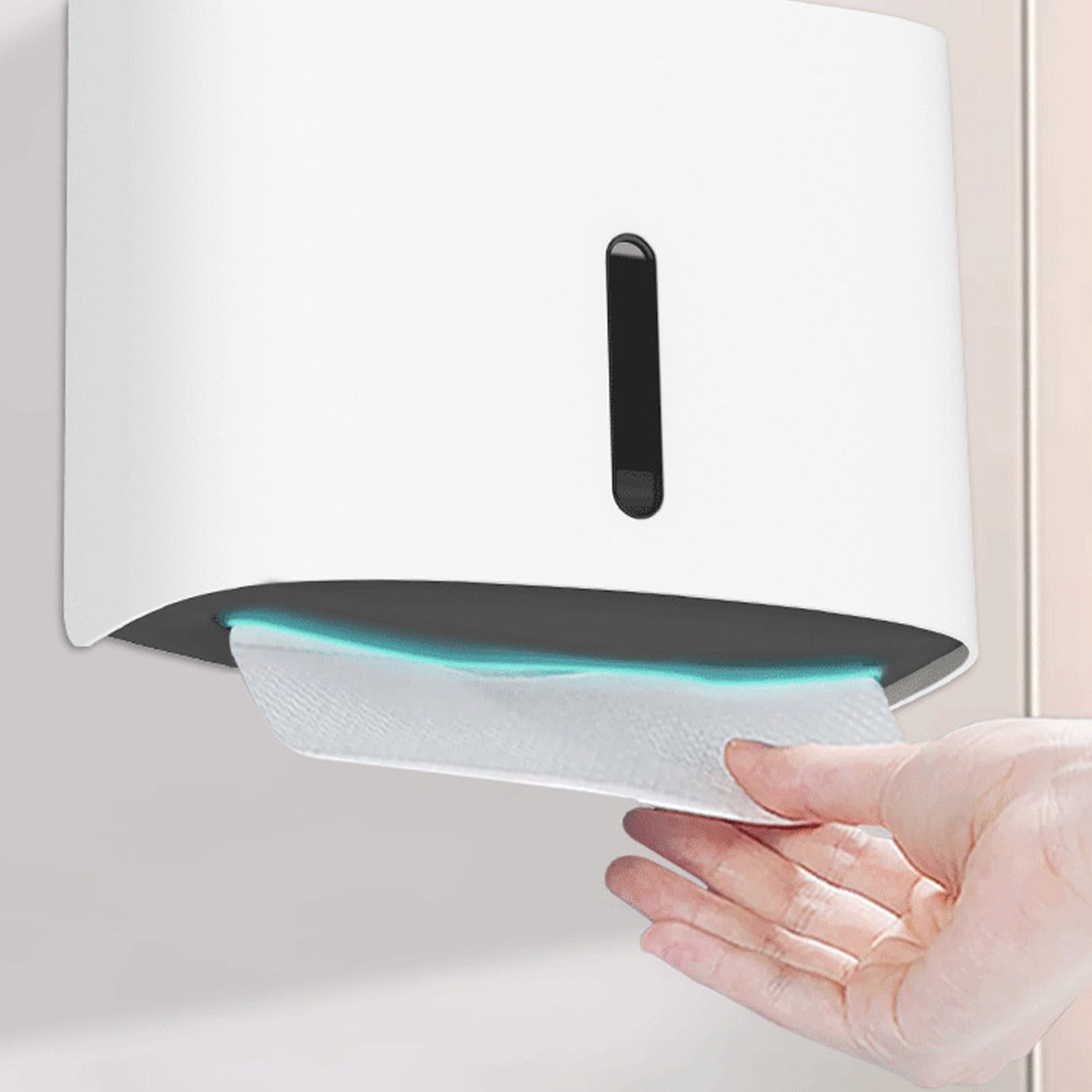 Modern ABS Wall Mounted Paper Towel Dispenser Tissue Holder Box with Lock for Bathrooms with Clear Fill Levels Window