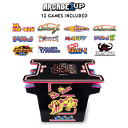 Arcade1Up Ms.PAC-MAN Head-to-Head Arcade Machine – طاولة أركيد منزلية قديمة مع 12 لعبة كلاسيكية وسطح تحكم مضيء وعصا تحكم ذات ملمس حقيقي