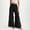 Black wide leg palazzo pants for women a1, variant on Cagogo Women's Wide Leg Palazzo Pants Elastic Waist Pleated Flowy Boho Long Trousers Casual Loose Fall Beach Vacation Travel Outfits, Hot Pink M