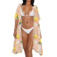 thumbnail image 3 of HELLHERO Lemon Daisy Bathing Suit Cover Up Casual High Quality Fabrics Quick Dry Long Kimono Swimsuit Cover Up, 3 of 6