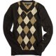 thumbnail image 1 of Suéter de punto con cuello en V Tommy Hilfiger Eby Argyle para hombre marrón extragrande, 1 of 1