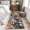 thumbnail image 4 of Sunflower 2'x6' Runner Rugs for Hallway Kitchen Bedside Non Slip Washable, Colorful Flowers Summer Botanical Entryway Rug Runners with Rubber Backing, Long Carpet Runner for Laundry Room, 4 of 8