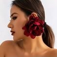 thumbnail image 6 of GKNET Exaggerated Flower Stud Earrings For Women Fabric Petal Party Wedding Jewelr WY4-02 Coffee, 6 of 9