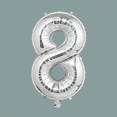 thumbnail image 4 of Silver Number 8 Foil Mylar Balloon 40 Inch – Self Sealing Metallic Balloon for Helium or Air, 8th Birthday, Anniversary Celebration Decor, 4 of 7