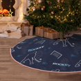 thumbnail image 5 of Daiia Hockey Players Drawing Merry Christmas Tree Skirt , Xmas Large Lace-up Tree Skirt, Santa Snowflakes Rustic Home Decorations New Year Party Farmhouse Decor-48", 5 of 6