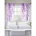 thumbnail image 6 of Spring Flowers Semi Sheer Curtains 54 Inch Length 2 Panels Set, Purple Lavender Floral Modern Pastoral Sheer Kitchen Curtain Privacy Voile Window Curtain for Living Room Bedroom Rod Pocket Drapes, 6 of 7