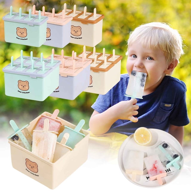 Ice Cream Maker Kit for Kids - DIY Popsicle Molds with Easy Demolding for Homemade Frozen Treats