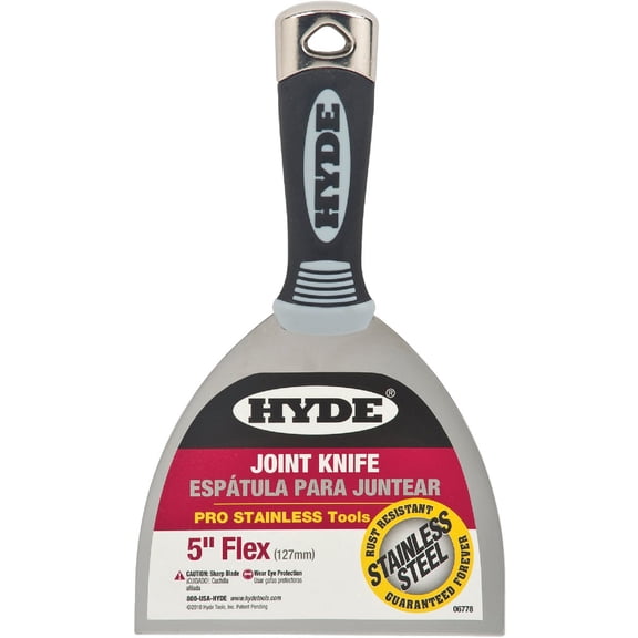 Hyde Tools 06770 MaxxGrip Pro Hammer Head Joint Knife, 5-Inch