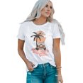 thumbnail image 4 of ABPHQTO Camiseta de manga corta con estampado gráfico de coche de planta de vibraciones de verano blanco para mujer, 4 of 5