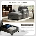 thumbnail image 4 of 38" Oversized Single Chair with Storage Ottoman, USB & Type-C Charger, Phone Holder, Accent Chair for Living Room or Bedroom,Gray, 4 of 7