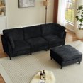 thumbnail image 5 of Pingliang Home 99" Sectional Sofa Couch with Oversized Ottoman and Armrest Cushion,Modern Chenille 3-seater L Shaped Couch,22" Deep Seat Sofa for Living Room Office Studio Apartment, 5 of 9