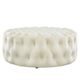 thumbnail image 4 of Modway Amour Tufted Button Large Round Performance Velvet Ottoman in Ivory, 4 of 6