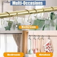 thumbnail image 4 of Shower Curtain Hooks Rings, Rust-Resistant Metal Balanced Glide Shower Hook, 12pk Double Hook for Bathroom Shower Rods Curtains, Plated Gold Finish, 4 of 6