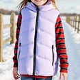 thumbnail image 2 of OGLCCG Girl's Puffer Vest Lightweight Water Repellent Sleeveless Full Zip Down Vest with Pockets Solid Color Winter Warm Outerwear 5-10 Years, 2 of 3