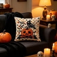 thumbnail image 5 of Halloween Pillow Covers 18x18 Imitation Embroidery Linen Throw Pillow Cases, Decorative Couch Pillow Covers for Sofa Bedroom Living Room, Natural Linen Halloween Decor by OVFUIZ, 5 of 7