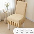 thumbnail image 5 of Coffee Stretch Chair Cover Removable Washable - Polyester Anti-Slip Jacquard Velvet Chair Slipcover, 19.6x22.4in for Home Kitchen Banquet Hotel, 5 of 6