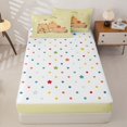 thumbnail image 4 of Homewish Kawaii Capybara Zipper Twin Comforter Sets with Fitted Sheet and 2 Pillowcases for Kids, Cartoon Animal Lover Zipper Bedding Set, Polka Dots Reversible, 4pcs, 4 of 6
